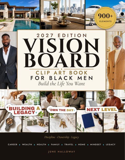 2027 Vision Board Clip Art Book for Black Men